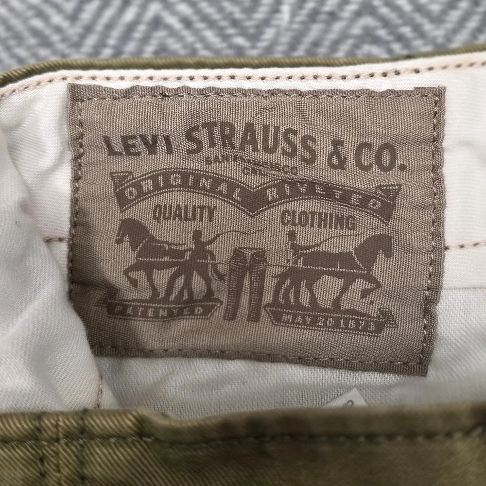 Levi Strauss Mens Olive Green Cargo Pants Straight Leg‎ Utility 38x30 12462-0004